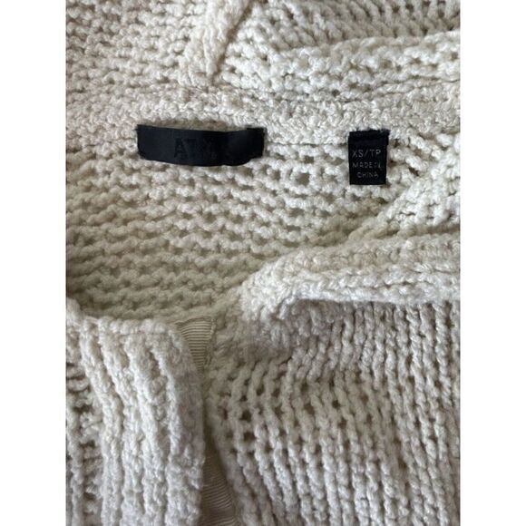 ATM Anthony Thomas Melillo Sweater Jacket Women’s Small Cream Open Knit Hooded - Picture 5 of 6